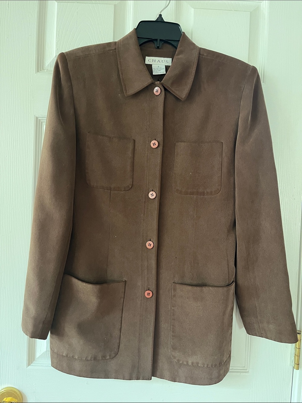 Chaus Women's Brown Button-Front Silk Suit - Picture 2 of 6